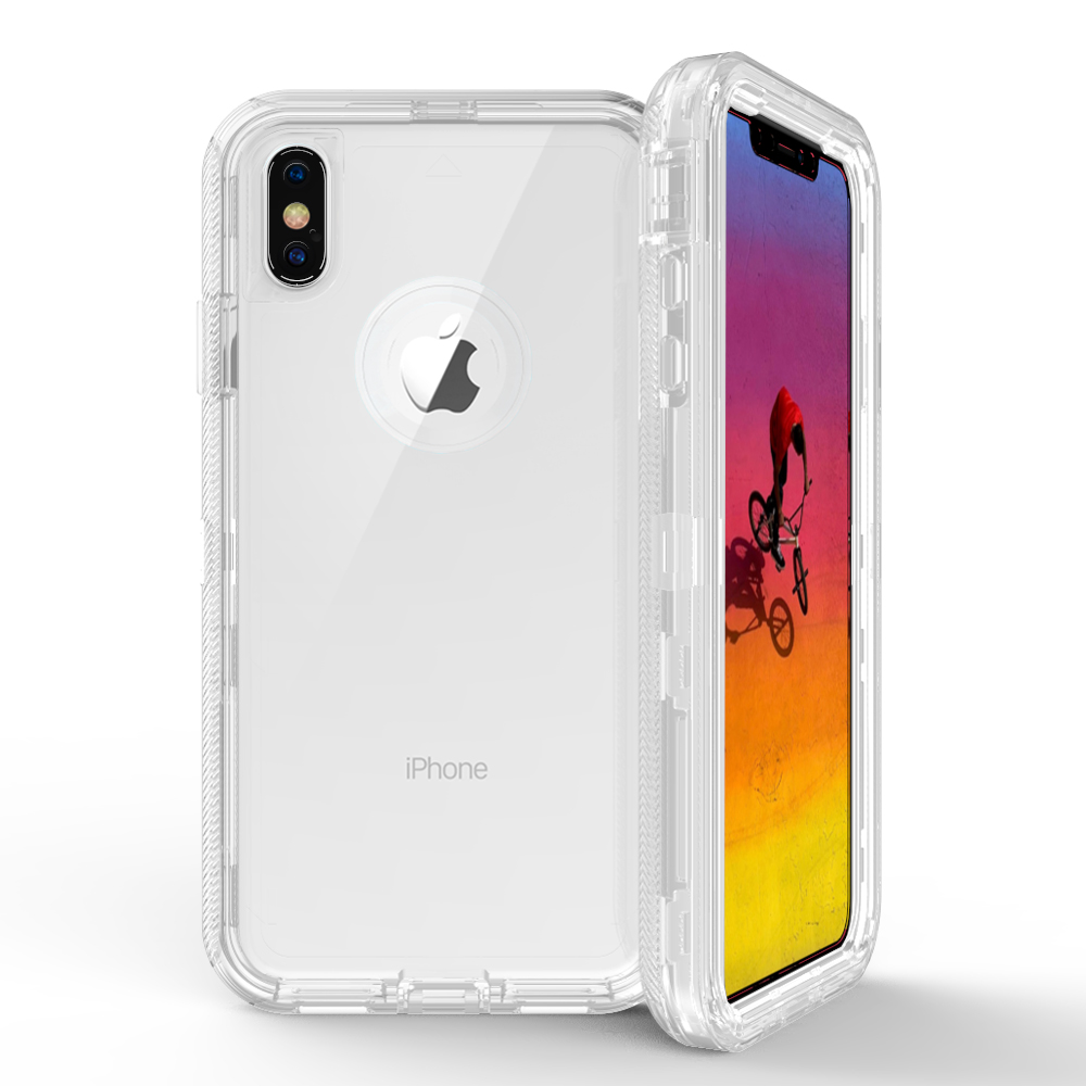 iPHONE Xs Max Transparent Clear Armor Robot Case (Clear)